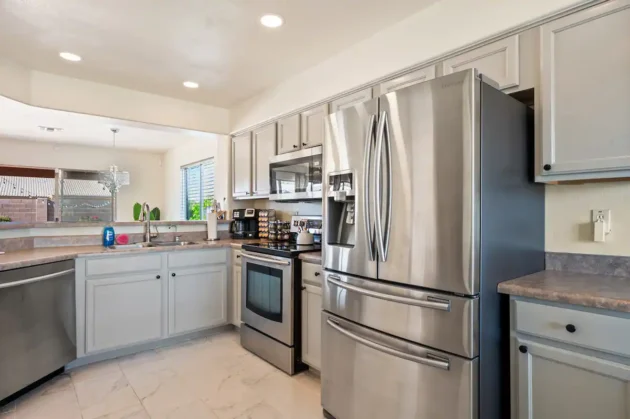 sunlit villa kitchen