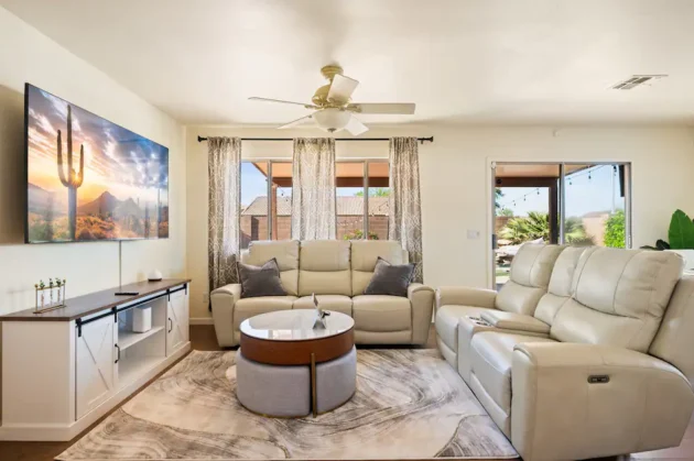 sunlit villa living room